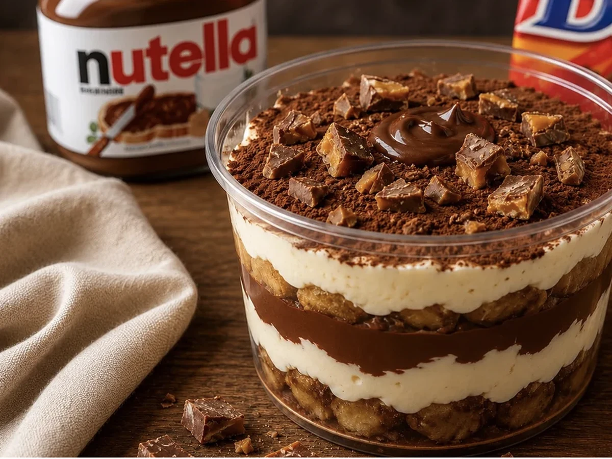 Tiramisu Nutella et Daim 🍫 - plat du restaurant italien LE 55 à Suresnes